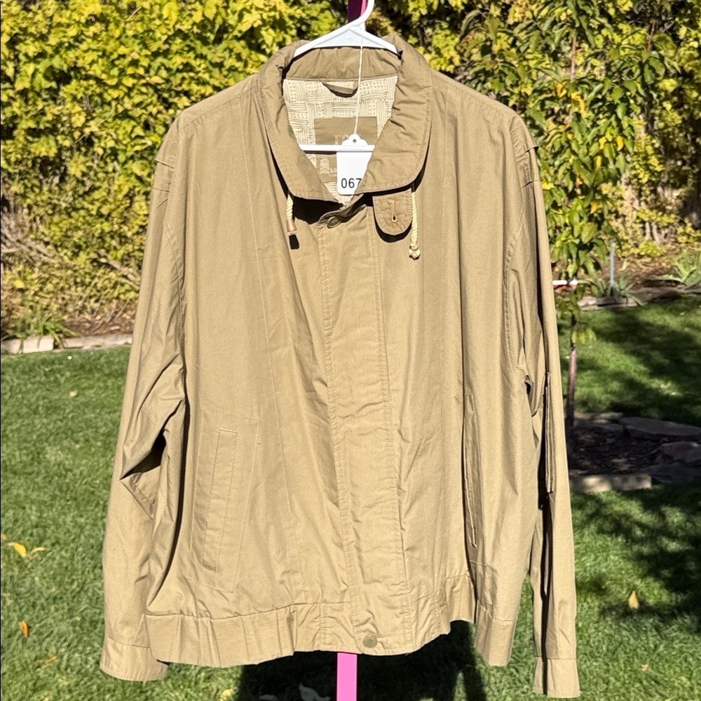 Vintage London Fog FOG Mens XL Reg Khaki Tan Harrington Bomber‎ Jacket Utility